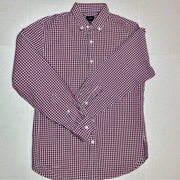 J. Crew Checkered Cotton Shirt Mens Small Button Down Long Sleeve - Picture 3 of 8